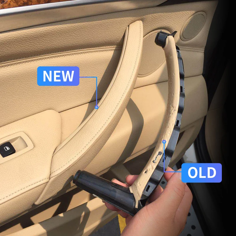 4 шт. LHD Mocha Автомобильная Передняя Задняя/Левая Правая внутренняя дверная ручка внутренняя панель Потяните накладка подлокотник для BMW E70 E71 X5 X6 07-13
