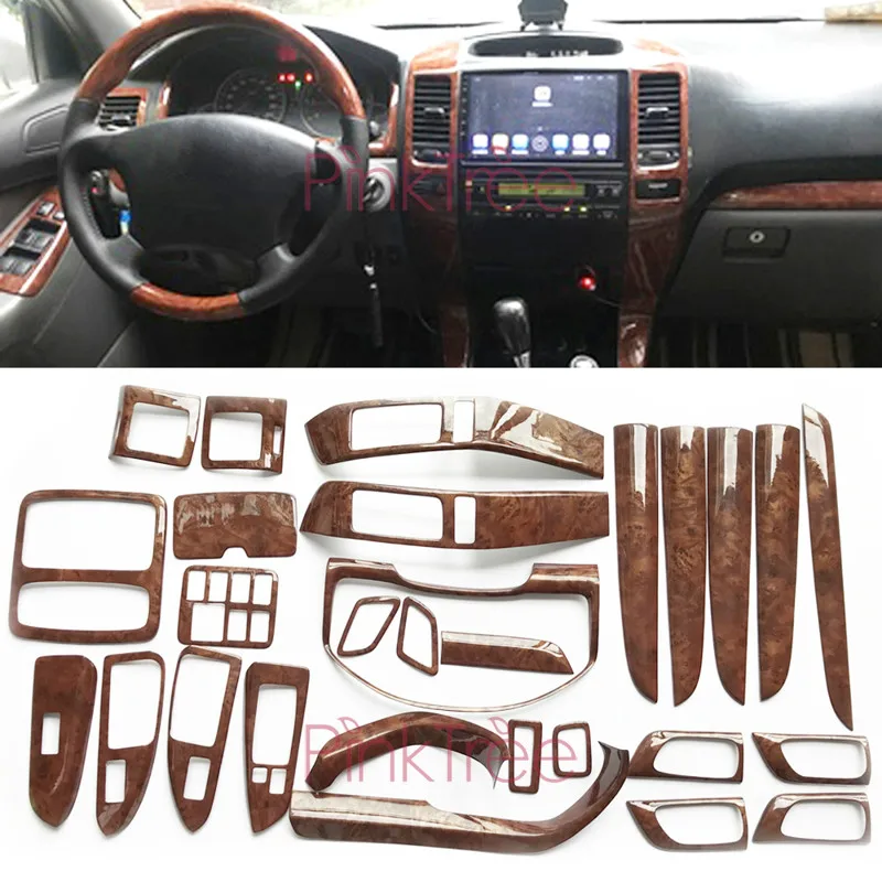 

Wooden Interior Cover Trim Decoration for Toyota Land Cruiser 120 Prado J120 2003 2004 2005 2006 2007 08 2009 Styling Accessory