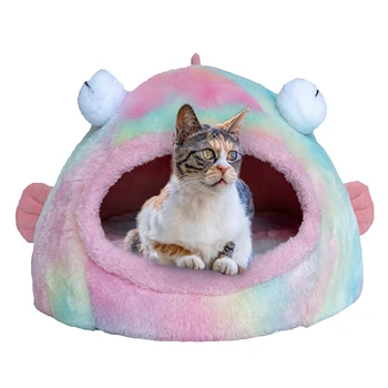 

Pet Creative Soft Bed for Cats Plush Cat Cave House Foldable Pet Sleeping Bag Collapsible Dog Bed Cute Kitty Mat Cat Accessories