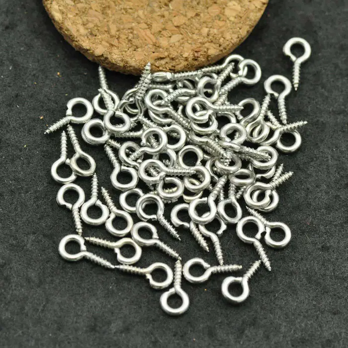

100 pieces DIY eyebolts eyebolts eyebolts screw hooks 8x4mm