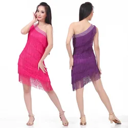 Luxury Fringed Latin Dance Dress Female Fall/Winter Latin Dance Performance Costume Competition Dance Dress Adult Women Practice