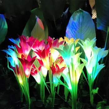 

2pcs/pack LED Lawn Light Flower Shape Home Garden Decor Yard Landscape Outdoor Waterproof Solar Powered Pathway Courtyard Patio