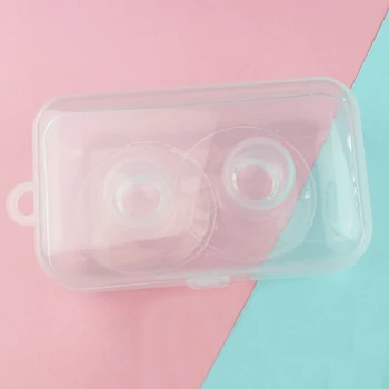 

2pcs Silicone Round Milk Extractor Thin Materinity Supply Soft Mothers Clear Protection Cover Pad Protectors Nipple Shield