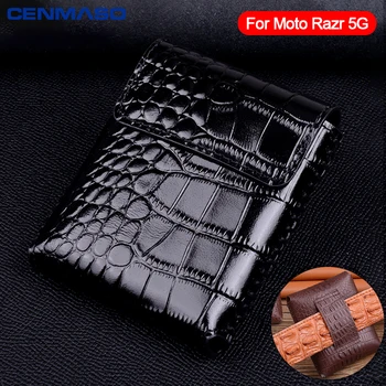 

Genuine Leather for Motorola Moto Razr 2 5G 2020 Case Luxury Protection Fold Pouch Phone Cover for Moto Razr 2 Razr2 5G Cover