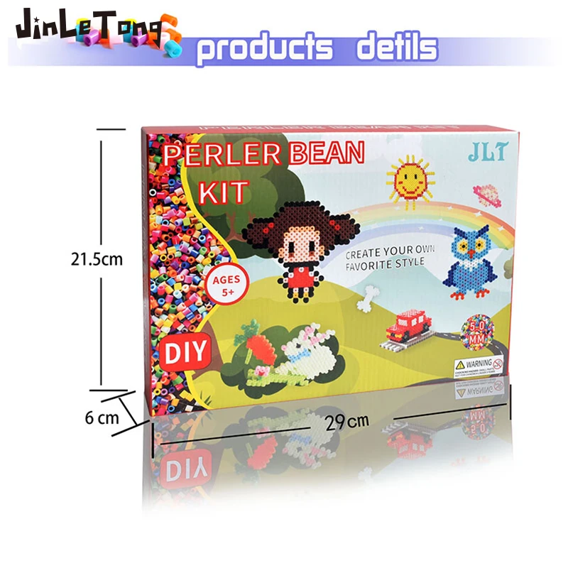 24 colors set Hama Beads Toy Kit 5mm Hama beads Cartoon owl monkey 3D Puzzle DIY Toy Kids Handmade Educational Toy Gift