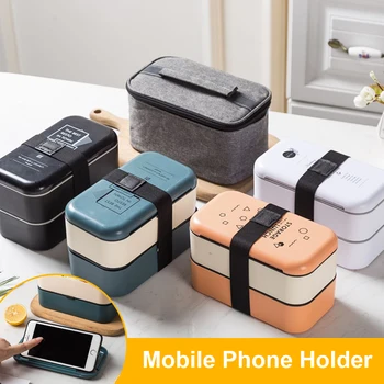 

Plastic Lunch Box Bento Box For School Kids Office Worker 2layers Microwae Heating Lunch Container Food Storage Box