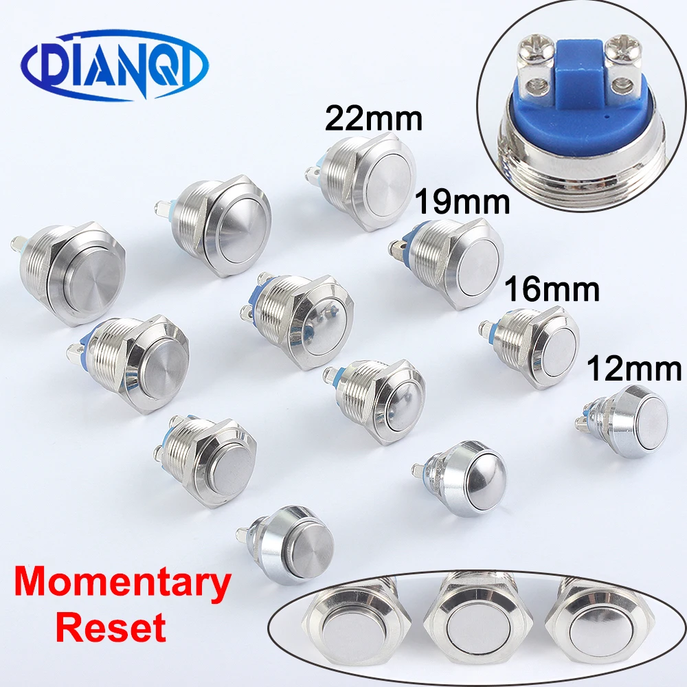 Pulsante Campanello In Ottone Da 16mm - Impermeabile, Momentaneo, Per Campanelli Classici O Uso Meccanico