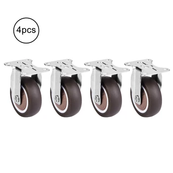 

4Pcs 2in TPE Rubber Removable Mute Chair Fixed Rubber Casters Internal Bearing Steel Ball Has High For Mobile Shopping Carts