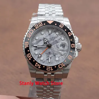 

Sapphire Bliger 40mm Grey Sterile Dial Ceramic Bezel Luminous Waterproof GMT Function Automatic Movement Men's Wrist Watches