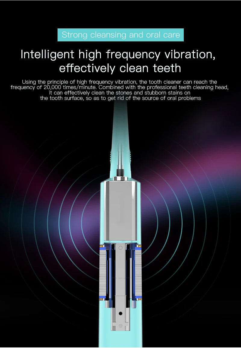 Dispositivo de Limpeza Ipx6 à Prova Scaler Dental Sônico Elétrico Portátil Ultra Irrigador Oral Dente Clareamento Dwaterproof Água Removedor Cálculo 9 Irrigadores orais