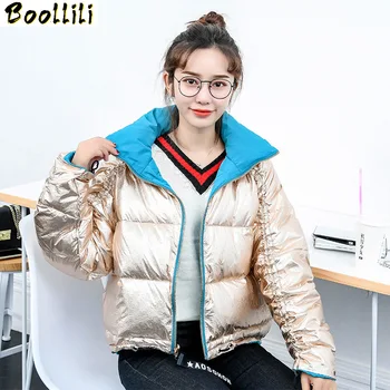 

Boollili 2020 New Women's Down Jacket Winter Coat Women Double-sided Loose Korean Short Warm Women's Jackets Doudoune Femme