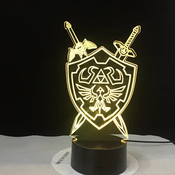 

3d Lamp The Legend Of Zelda Kids Night Light Led Bedside luminaria Colorful Nightlight Childrens Holiday Gift Table Lamp RGB