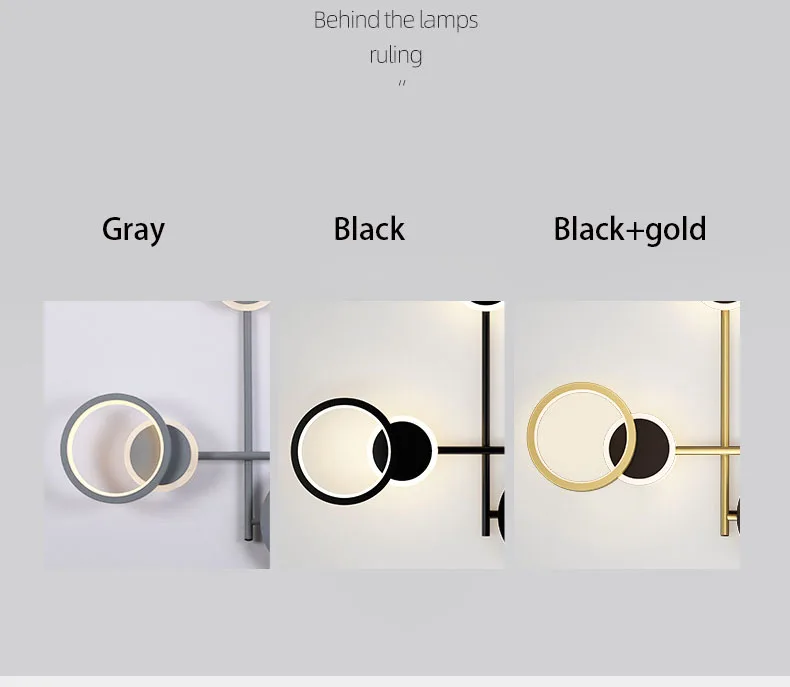 swing arm wall lamp Kobuc Rotatable Ring LED Wall Lamps Bedside Luxury Copper Black Sconces for Bedroom Living Room Loft Aisle Home Indoor Lighting led wall lights