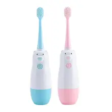 Детская электрическая зубная щетка с мультипликационным рисунком, двухсторонняя зубная щетка, электрическая зубная щетка для детей с сменной головкой 2 шт