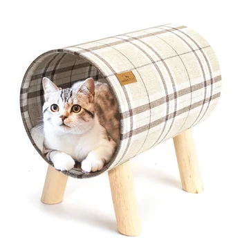 

Pet Supplies High-End Simple Cat Wooden Cylinder Cat Nest Cat Bed Four Seasons General New
