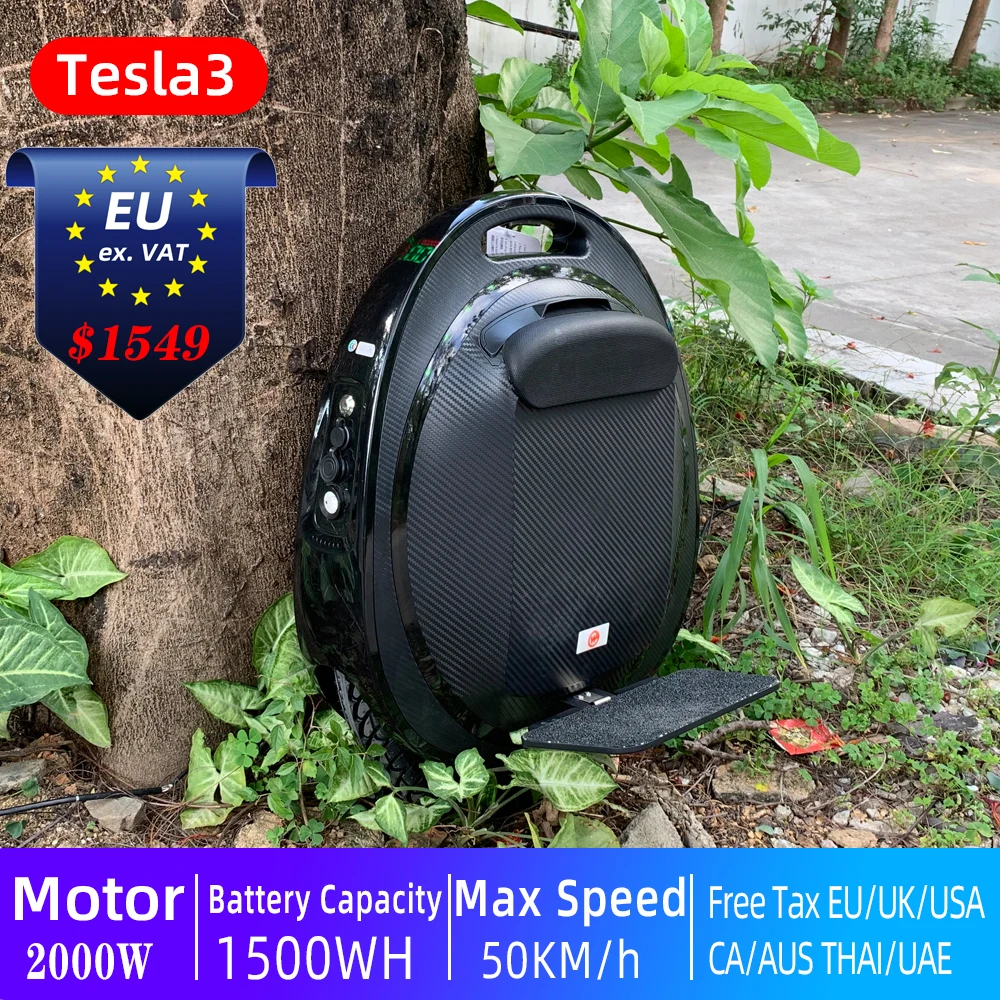 Begode Gotway Tesla T3 Электрический Моноцикл 2000 Вт/ч Вт 84 в ЖК-дисплей анти-вращение BT