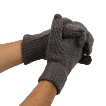 

LEEPEE Men Thicken Mitten Motorcycle Protective Gears Accessories Touch Screen Knit Gloves Artificial Velvet Solid Colors