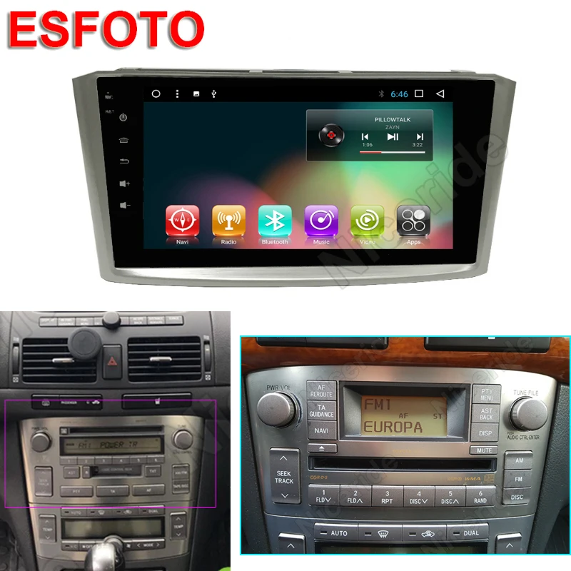 Best Android 8.0 8.1 2 Din Car DVD Stereo Headunit For Toyota Avensis Multimedia T25 GPS Navigation 2003-2008 Auto Radio Wifi 1