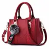 Embroidery Messenger Bags Women Leather Handbags - wine red