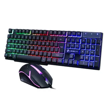 

Gaming Keyboard and Wired Mouse Combo Set LED Light Backlight for Computer PC