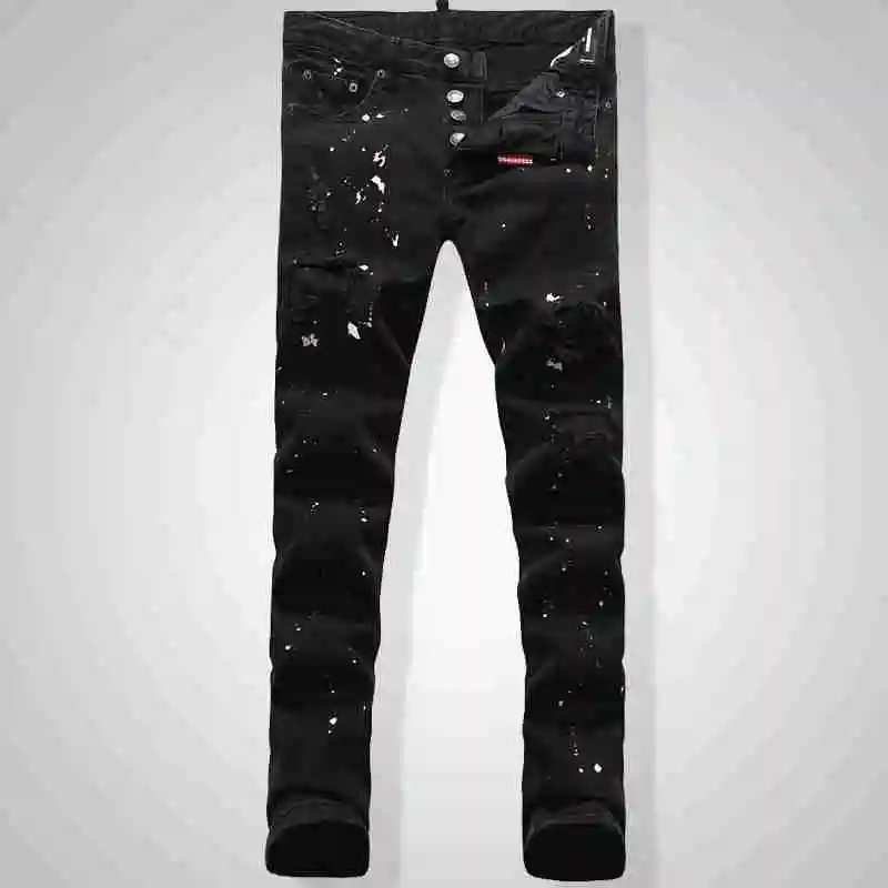 

NEW Men Jeans Ripped for Men Skinny DSQ Jeans Pants Men Jeans Button Outwear Man Pants
