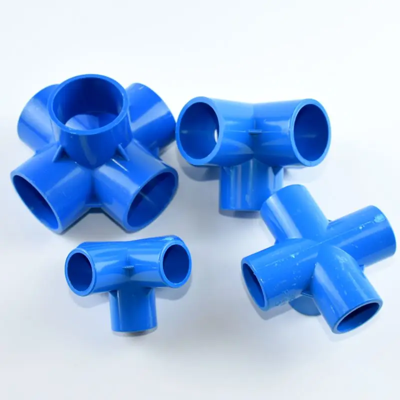 

2-15Pcs 20/25/32mm Blue PVC Five-dimensional Connectors Garden Irrigation Water Pipe Connector Aquarium Adapter Pipe Adapter