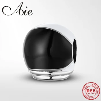 

100% 925 Sterling Silver astronaut helmet Enamel Bead fine Jewelry making fit European Charms DIY silver Bracelets