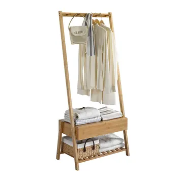 

Bedroom Floor Clothes Rack Drawer Mobile Home Clothes Hanging Cabinet Shoes Changing Stool Clothes Rack Integrated Air