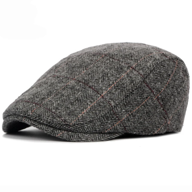 Spring Autumn Tweed Plaid Beret Cap For Men's Casual Newsboy Caps Men  France Flat Cap Fashion Peaked Cap Lvy Gatsby Hat - AliExpress