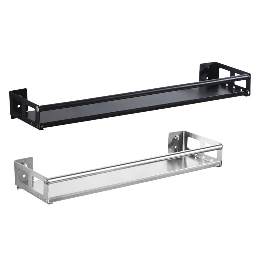 Kitchen Organizer Wall Mount Storage Rack Punch-free Metal Spice Jar Rack Cabinet Shelf Kitchen Storage Holder 6