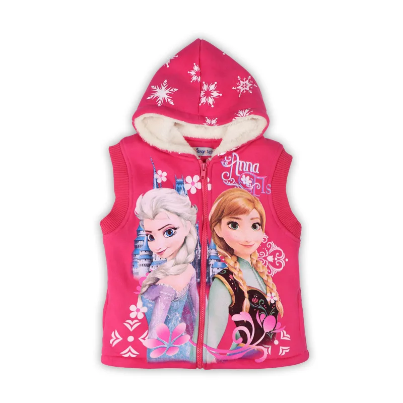 

Fur Girls Vest Winter Baby Toddler Girl Fleece Warm Vest kids Halloween Anna Elsa costume Autumn Hooded Jacket meisjes vest