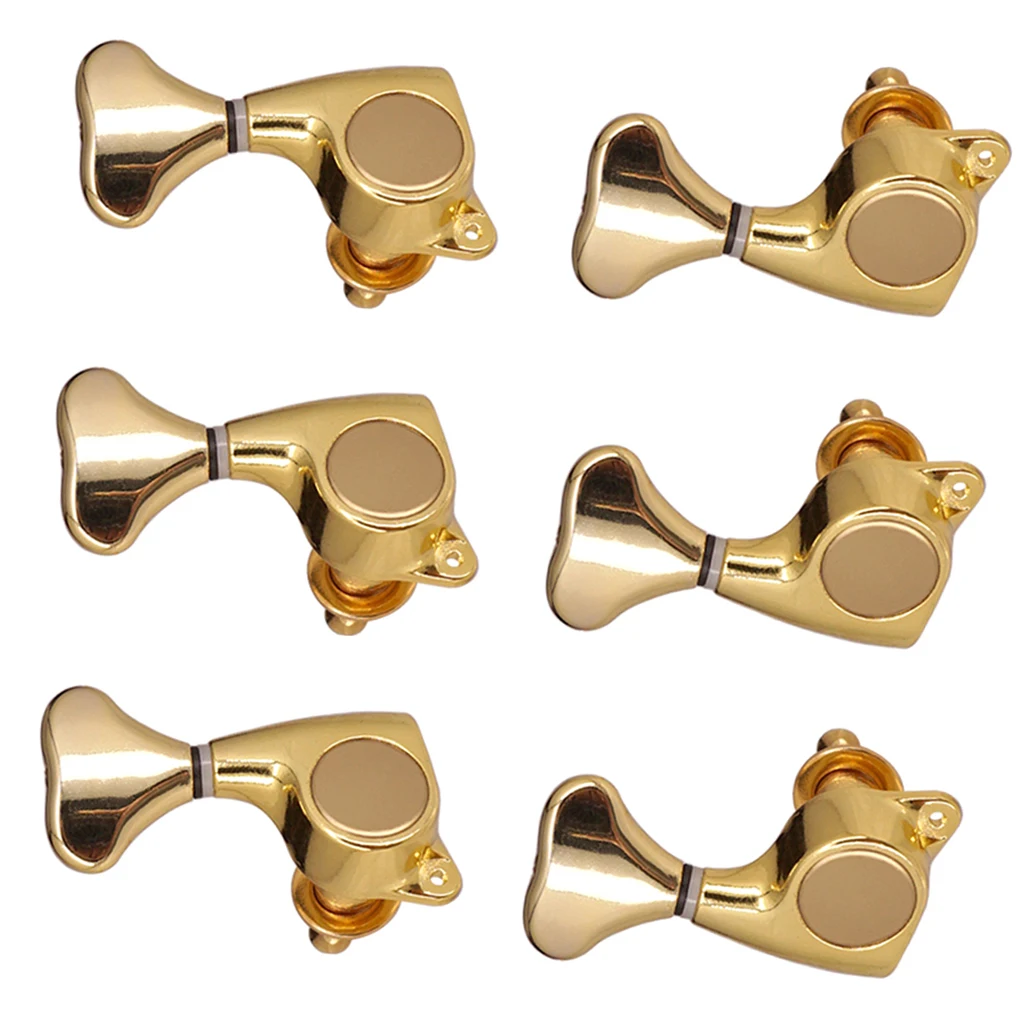 1 Set Left+Right Guitar Tuning Pegs Tuner 1:21 Gear Ratio Luthier Supply, Gold