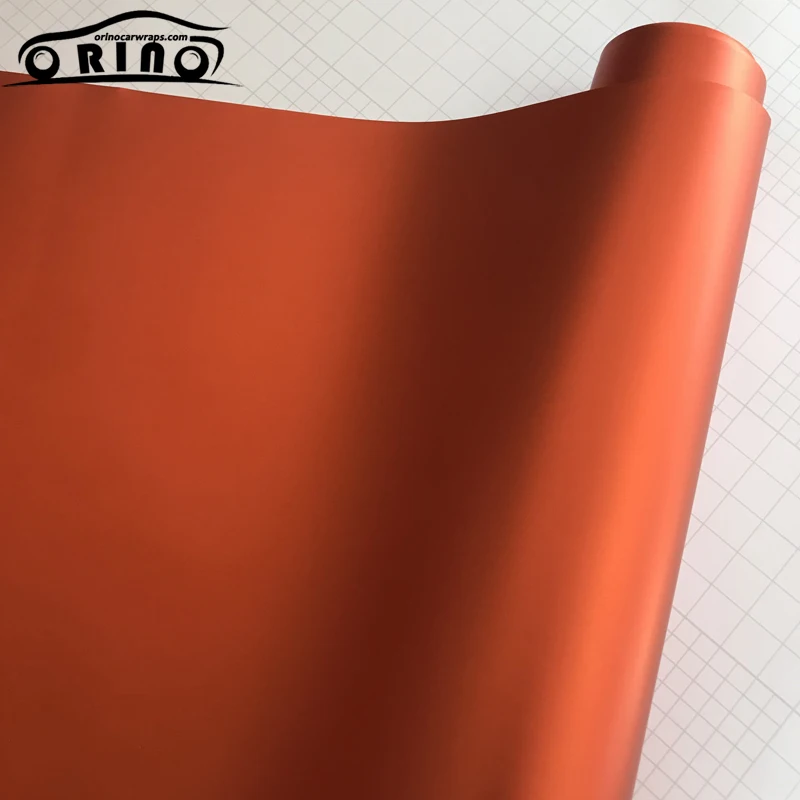 Orange Metallic Chrome Vinyl Film Wrap-1