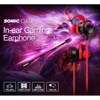 

Somic G618 In-Ear Gaming Earphones with Microphone for Computer Laptop 3.5mm Wired Headset for Pad Mobile Phone