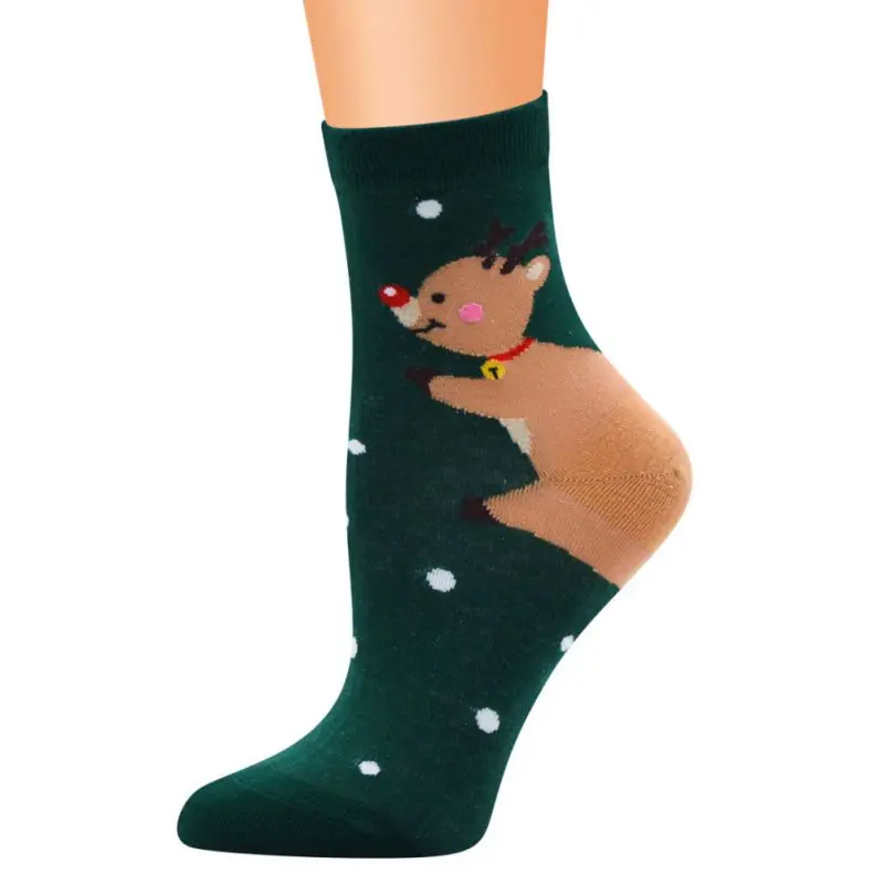 Рождественские носки унисекс; милые хлопковые носки с Санта Клаусом для взрослых; носки без пятки для пар; праздничные подарочные носки с героями мультфильмов - Цвет: 03