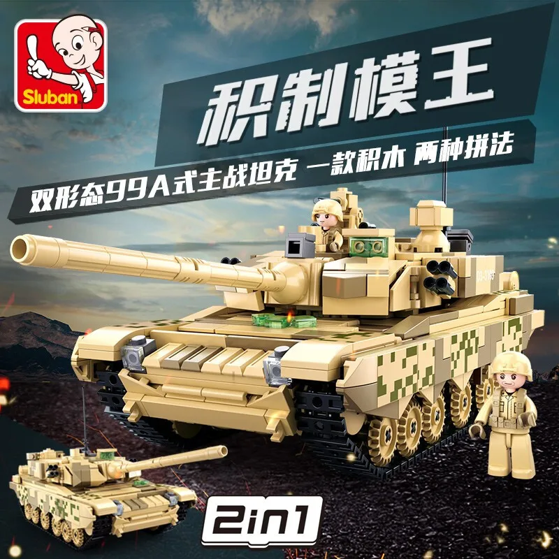 

Plastic Assemble Tank Kits World War II 99AModel Puzzle Assembling Military Sand Table Toys For Children