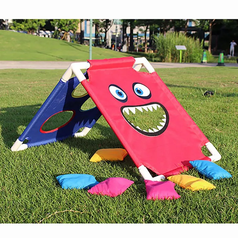 

Outdoor Game Set Cartoon Face Printed Double Sided 600D Nylon Portable Detachable Bean Bags Sandbags Outdoor sets