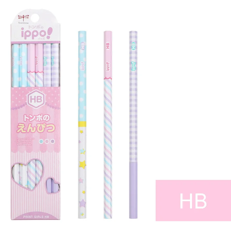 Lovely Pink HB Tombow IPPO Студенческие карандаши HB 2B простой карандаш Kawaii деревянные детские карандаши японские школьные канцелярские принадлежности - Цвет: Lovely Pink HB