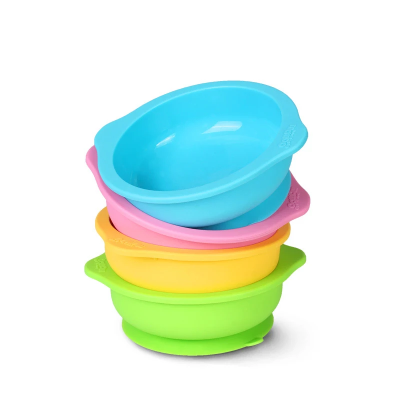 Baby Feeding Bowl Cute Silicone Fruit Snack Dishes Plate For Kids Children Food Tableware With Suction Cup Toddler Eating Bowl