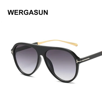 

WERGASUN Fashion Oversized Women Sunglasses Brand Designer Plastic Female Big Frame Gradient Sun Glasses UV400 gafas de sol