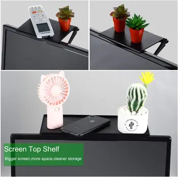 

Adjustable TV Screen Top Shelf Monitor Screen Bracket Mount TV Rack Storage Top Shelf for Computer Monitor/Flat Screen TV