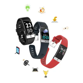 

2020 Smart Watch E66 Body Temperature ECG PPG Heart Rate Blood Pressure/Oxygen Fitness Tracker Bracelet Smart Band Men Women