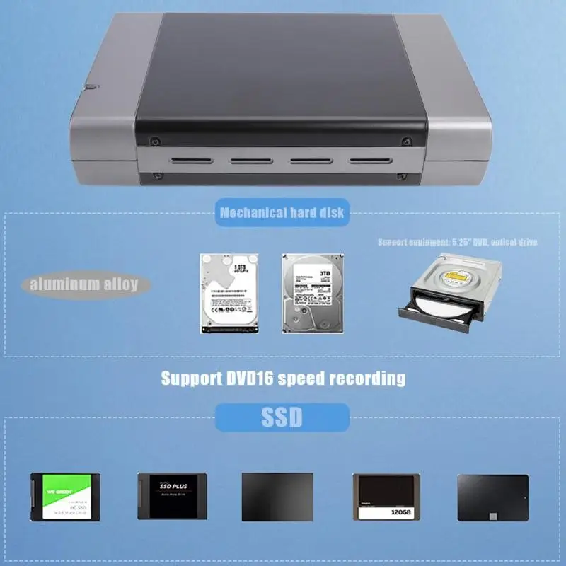 5,25 дюймовый корпус оптического привода USB3.0/2,0 для SATA США/ЕС адаптер Жесткий диск чехол поддерживает DVD формат 16 Скорость записи жесткий диск чехол