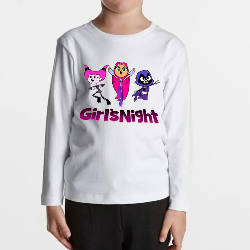 

Baby Girl Long Sleeve T-shirts High Quality Modal Printed Titan Cartoon Tees Little Girls Clothing Kids White O-Neck T Shirt Tee