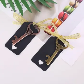 

2019 50x Vintage Heart Key Beer Bottle Opener with Tag Label Wedding Party Favor Gift