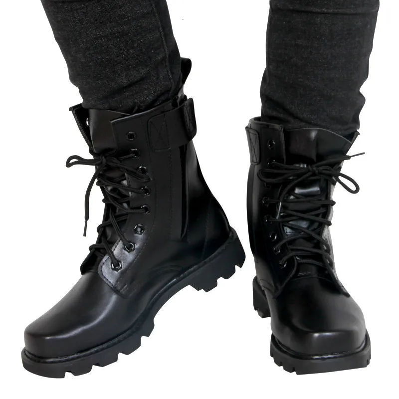 

Fashion Army Genuine leather Boots Men Military Boots Tactical Combat Boots Waterproof Summer/Winter Desert Boots Size 35-46 285