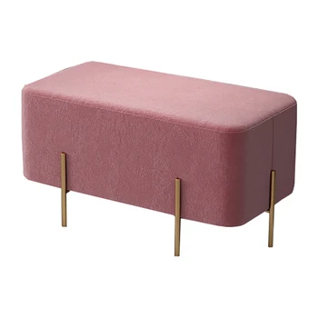 

Nordic Light Luxury Sofa Stool Living Room Foot Shoe Shoe Stool Foot Stool Single Pedal Flannel Cloak Cloakroom Low Stool