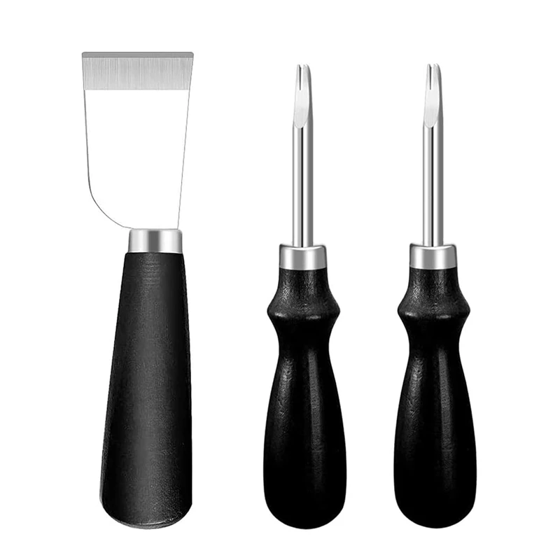 3Pcs Leather Craft Tools Kit Cutting Knife with 2 Sizes Edge Beveler Tool for DIY Promotion | Дом и сад