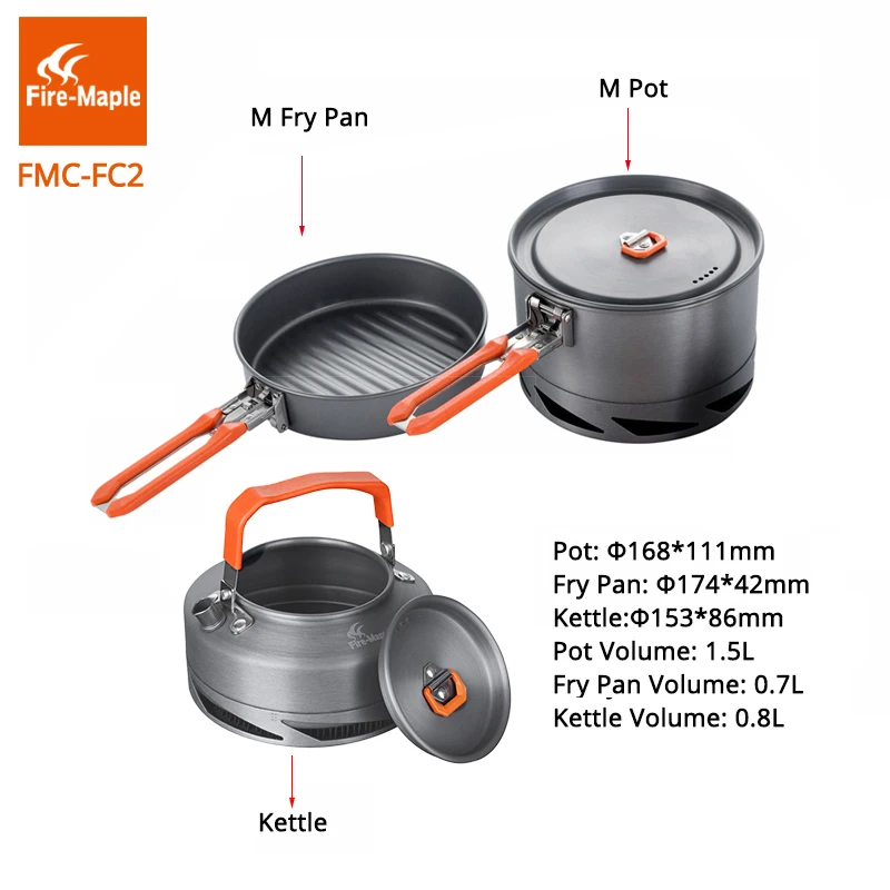Fire Maple Outdoor Camping Kookgerei Gebruiksvoorwerpen Gerechten Kamp  Koken Set Wandelen Warmtewisselaar Pot Ketel Toerisme Servies