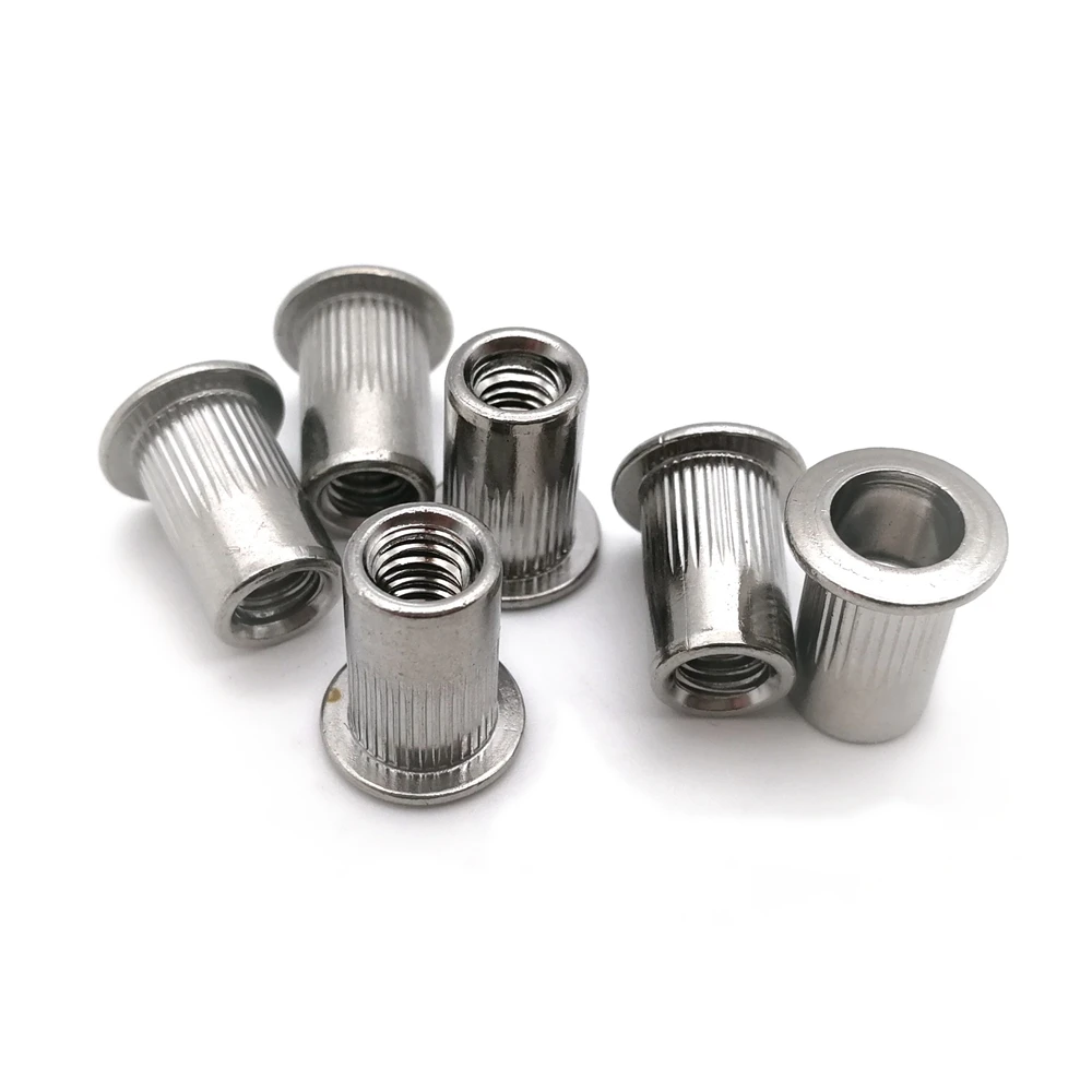 Zoro Select Floating Thread Rivet Nut, M6-1.00 Dia./Thread Size, 17.4 in  Head Dia., 20.8 mm L, Steel, 10 PK RFL2-610-3.8-10